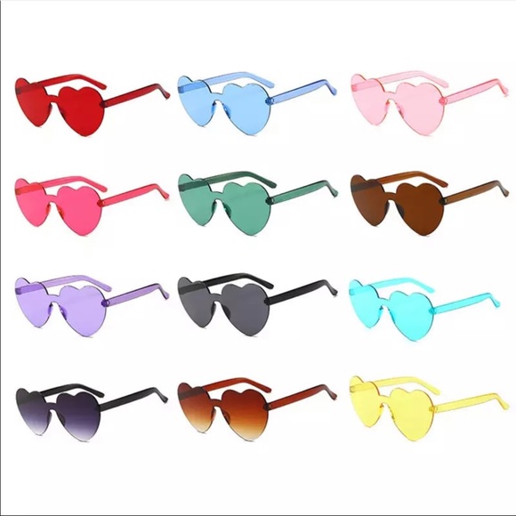 New Rimless Heart Acrylic Sunglasses - Picture 10 of 10